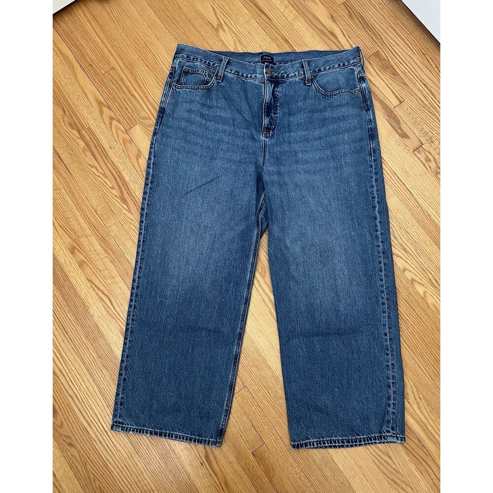 J.Crew Factory 90s Vintage Baggy Jeans Womens 35 Medium Wash High Rise Denim